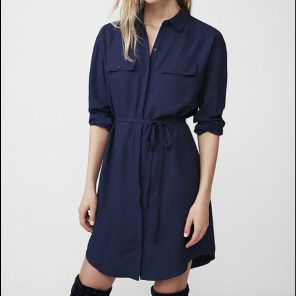 Navy Express Shirt Dress